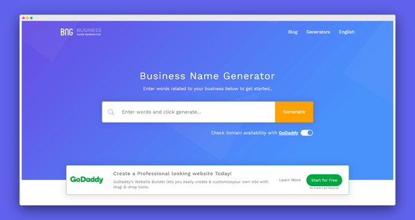 Recommendation: Business Name Generator